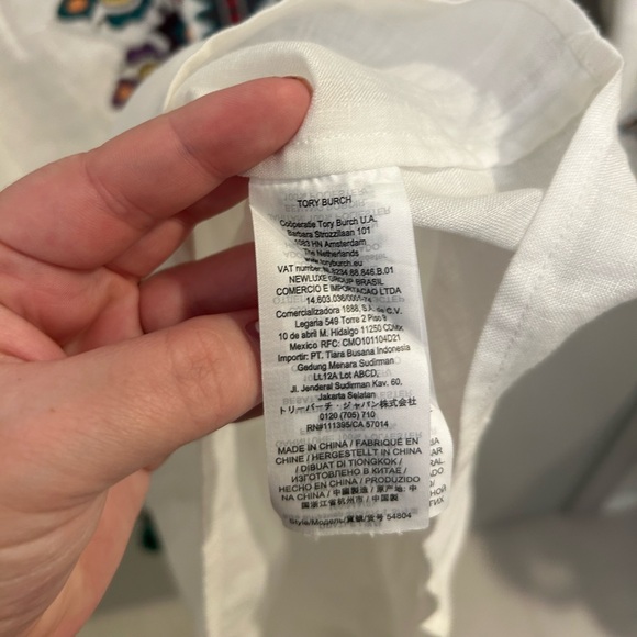 Tory Burch Embroidered Linen Dress Size S/P EUC Boho F0665 - Picture 8 of 11